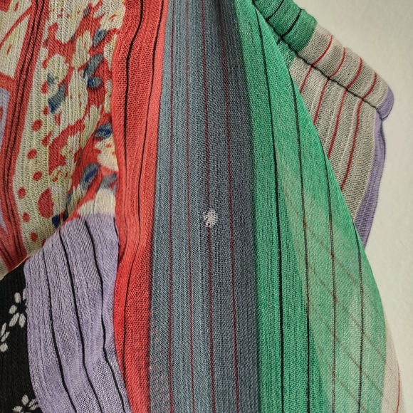 ‼️ SOLD ‼️ Sasha Fabiani Sz M-L Patchwork style Mesh/Chiffon Vest Side pockets - Picture 4 of 16